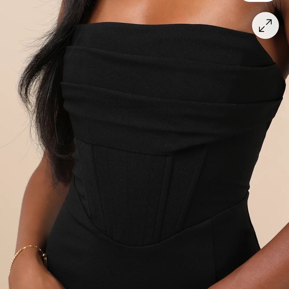 Lulu's Black Strapless Gown - Picture 4 of 8